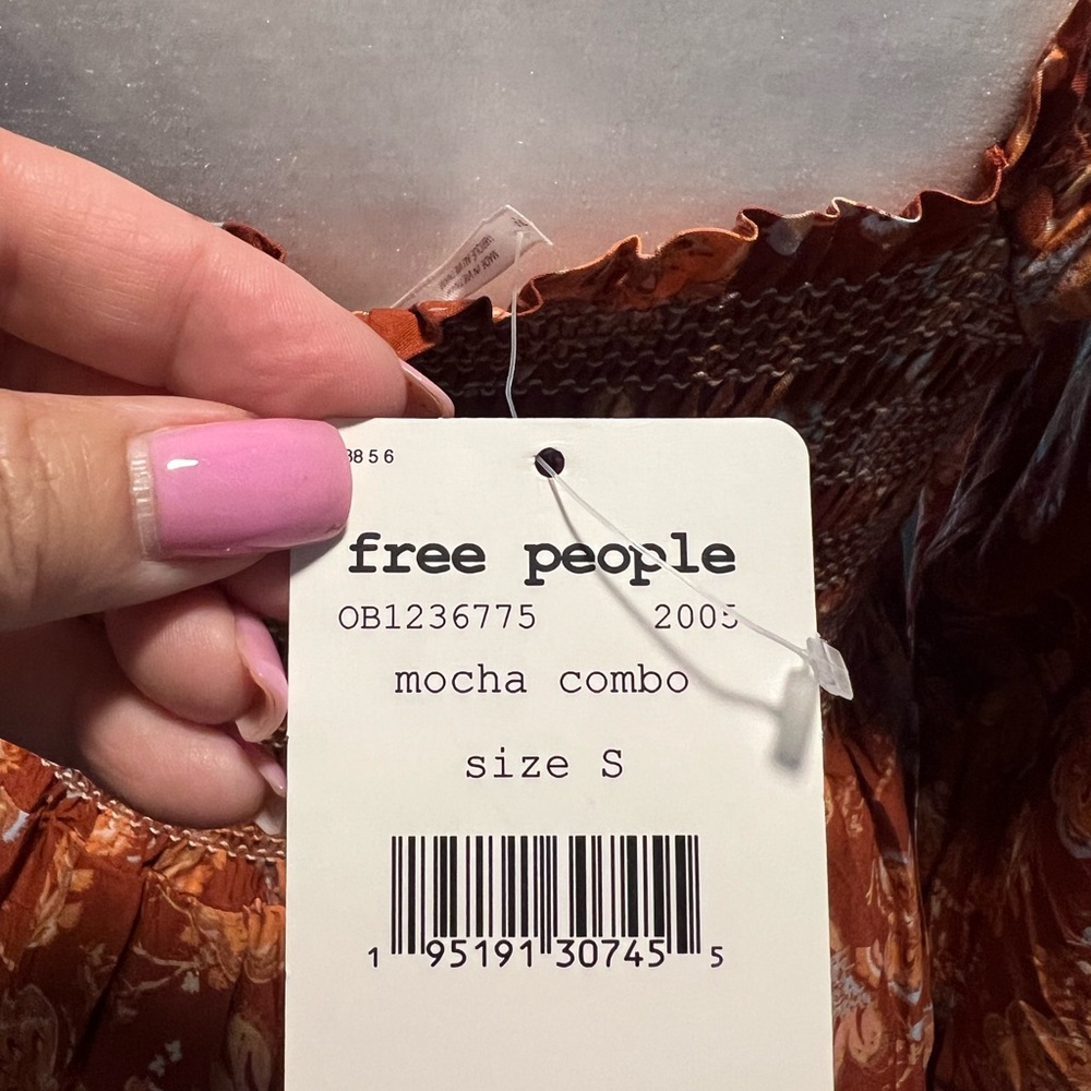 NWT Tiered Free People Rust Floral Maxi Dress. Size Small - Picture 6 of 8